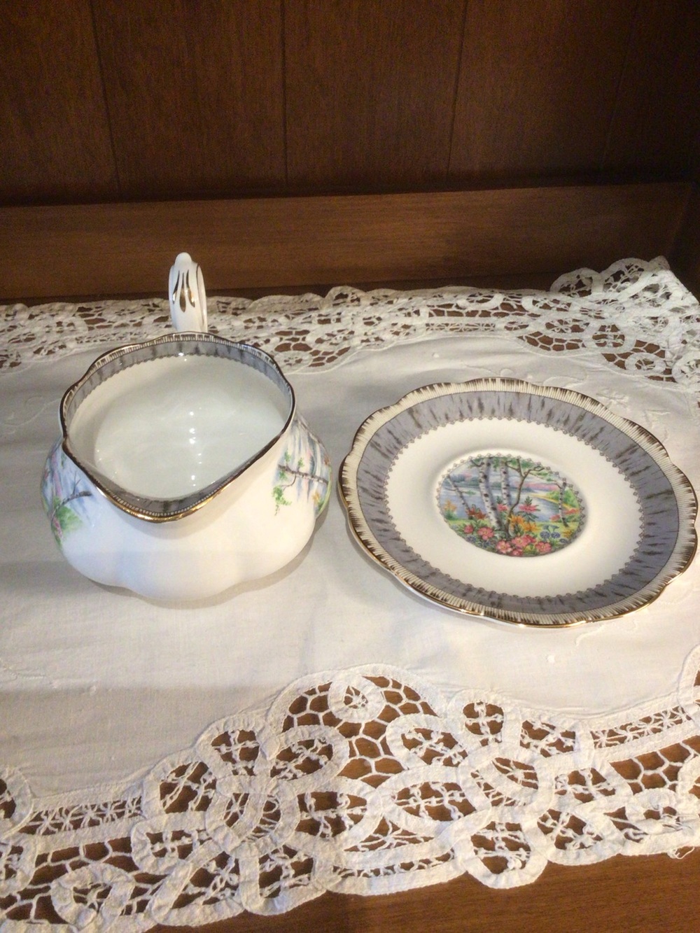 Royal Albert - Silver Birch - Gravy Boat and Underplate - Picture 3 of 7